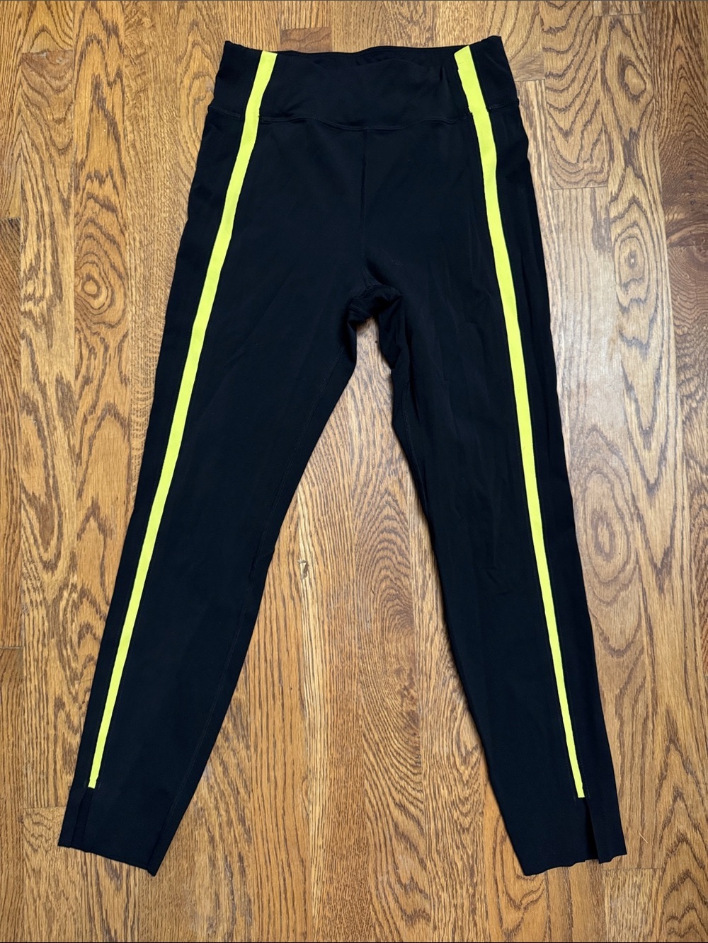 ZYIA Active Black Leggings with Neon Yellow Accent size 4